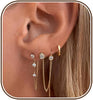 Gold Earring Stacks for Women, Dainty Chain Dangle Threader Earrings Set - GOLD-2