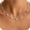 Gold Pearl Necklaces for Women - White Pearls Jewelry Gifts Wedding Bride Jewelry - Pear A-Silver