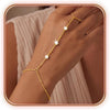 Dainty Hand Chain Bracelets for Women with 14K Gold Silver Plated Stackable Ring Bracelet Hand Chain Cubic Zirconia Beach Summer Bracelets - Hand Chain - Style 10