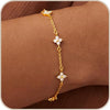 Dainty Hand Chain Bracelets for Women with 14K Gold Silver Plated Stackable Ring Bracelet Hand Chain Cubic Zirconia Beach Summer Bracelets - Style 2