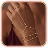 Dainty Hand Chain Bracelets for Women with 14K Gold Silver Plated Stackable Ring Bracelet Hand Chain Cubic Zirconia Beach Summer Bracelets - Hand Chain - Style 3-Silver