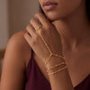 Dainty Hand Chain Bracelets for Women with 14K Gold Silver Plated Stackable Ring Bracelet Hand Chain Cubic Zirconia Beach Summer Bracelets - view 2