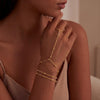 Dainty Hand Chain Bracelets for Women with 14K Gold Silver Plated Stackable Ring Bracelet Hand Chain Cubic Zirconia Beach Summer Bracelets - view 3