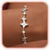 Dainty Hand Chain Bracelets for Women with 14K Gold Silver Plated Stackable Ring Bracelet Hand Chain Cubic Zirconia Beach Summer Bracelets - Vintage Star-Silver
