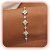 Dainty Hand Chain Bracelets for Women with 14K Gold Silver Plated Stackable Ring Bracelet Hand Chain Cubic Zirconia Beach Summer Bracelets - Style 8-Silver
