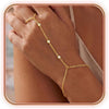 Dainty Hand Chain Bracelets for Women with 14K Gold Silver Plated Stackable Ring Bracelet Hand Chain Cubic Zirconia Beach Summer Bracelets - Hand Chain - Style 7