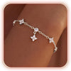 Dainty Hand Chain Bracelets for Women with 14K Gold Silver Plated Stackable Ring Bracelet Hand Chain Cubic Zirconia Beach Summer Bracelets - Style 13-Silver