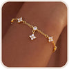 Dainty Hand Chain Bracelets for Women with 14K Gold Silver Plated Stackable Ring Bracelet Hand Chain Cubic Zirconia Beach Summer Bracelets - Style 13