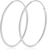 1.2MM Thin 925 Sterling Silver Post Hoop Earrings - silver-30mm