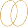 1.2MM Thin 925 Sterling Silver Post Hoop Earrings - gold-50mm