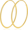 1.2MM Thin 925 Sterling Silver Post Hoop Earrings - gold-30mm