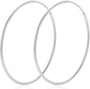 1.2MM Thin 925 Sterling Silver Post Hoop Earrings - silver-70mm