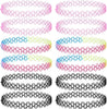12 PCS Tattoo Choker Set, Stretchy 90s Choker Necklace, Adjustable Retro Y2k Gothic Grunge Chokers Jewelry Accessories - Black,Pink,Colorful,12Pcs
