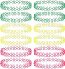 12 PCS Tattoo Choker Set, Stretchy 90s Choker Necklace, Adjustable Retro Y2k Gothic Grunge Chokers Jewelry Accessories - Rose Red,Yellow,Green,12Pcs