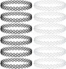 12 PCS Tattoo Choker Set, Stretchy 90s Choker Necklace, Adjustable Retro Y2k Gothic Grunge Chokers Jewelry Accessories - Black,Clear,12Pcs