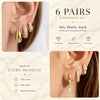 12 Pairs Small 14K Gold Plated Chunky Hoop Earrings for Women Lightweight Gold/Silver Hoop Earring Set Trendy Cartilage Huggie Hoops Stacks for - view 2