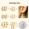 12 Pairs Small 14K Gold Plated Chunky Hoop Earrings for Women Lightweight Gold/Silver Hoop Earring Set Trendy Cartilage Huggie Hoops Stacks for - view 5