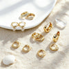 12 Pairs Small 14K Gold Plated Chunky Hoop Earrings for Women Lightweight Gold/Silver Hoop Earring Set Trendy Cartilage Huggie Hoops Stacks for - view 6