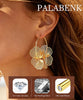 Flower Dangle Gold Earrings for Women Trendy Statement Hoop Earring Jewelry - view 3