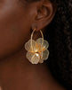Flower Dangle Gold Earrings for Women Trendy Statement Hoop Earring Jewelry - view 4