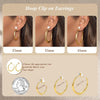Hoop Clip on Earrings for Women 14K Gold/Silver Plated CZ Clip Earrings for Women Large Hoop Earrings Trendy Non Pierced Earring Jewelry Gifts 35MM - view 2