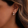Gold Earrings for Women, Dainty Rhinestone Jacket Earrings 14k Gold Plated Front Back Studs Earrings Unique Wedding Bridal Earrings for Women Trendy - view 2