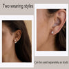 Gold Earrings for Women, Dainty Rhinestone Jacket Earrings 14k Gold Plated Front Back Studs Earrings Unique Wedding Bridal Earrings for Women Trendy - view 4