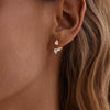 Gold Earrings for Women, Dainty Rhinestone Jacket Earrings 14k Gold Plated Front Back Studs Earrings Unique Wedding Bridal Earrings for Women Trendy - view 6