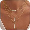 Layered Necklaces for Women 14K Gold Plated Dainty Stack Necklace - SET H