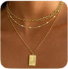 Layered Necklaces for Women 14K Gold Plated Dainty Stack Necklace - SET G