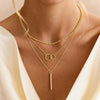 Layered Necklaces for Women 14K Gold Plated Dainty Stack Necklace - view 2