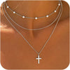 Layered Necklaces for Women 14K Gold Plated Dainty Stack Necklace - SET B