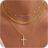 Layered Necklaces for Women 14K Gold Plated Dainty Stack Necklace - SET E