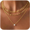 Layered Necklaces for Women 14K Gold Plated Dainty Stack Necklace - SET C