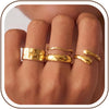 14K Gold Plated Rings for Women Chunky Stack Ring Set - main view