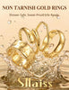 14K Gold Plated Rings for Women Chunky Stack Ring Set - view 3