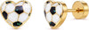 Soccer Stud Earrings, 18K Gold Plated Stainless Steel Flat Back Screw Heart Sports Earrings for Women, Soccer Fan Football - main view