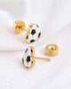 Soccer Stud Earrings, 18K Gold Plated Stainless Steel Flat Back Screw Heart Sports Earrings for Women, Soccer Fan Football - view 4