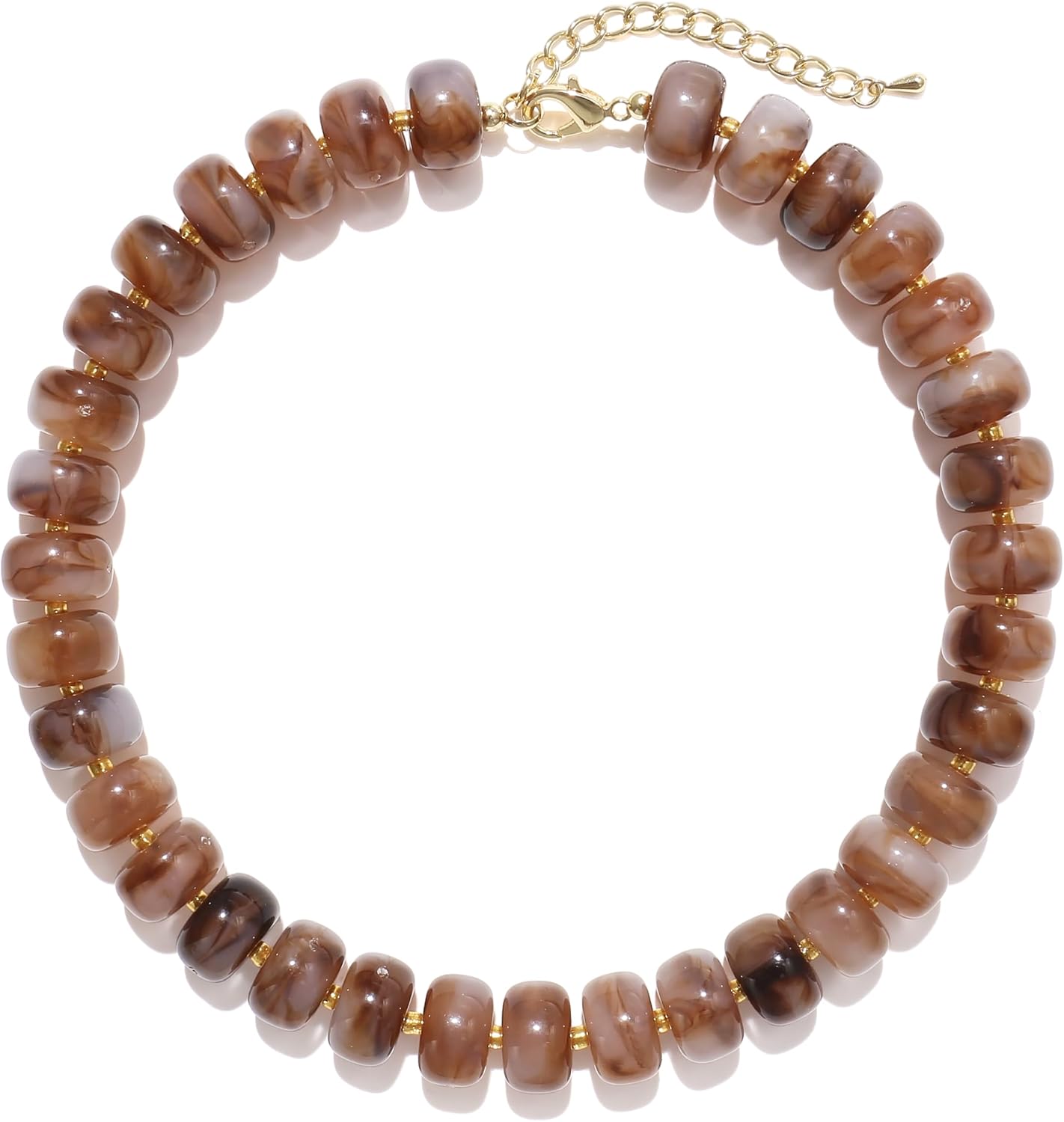 Colorful Chunky Beaded Necklace for Women with Acrylic Bead Choker Statement Necklace Cute Trendy Necklaces Jewelry Gifts - main view