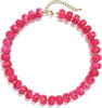 Colorful Chunky Beaded Necklace for Women with Acrylic Bead Choker Statement Necklace Cute Trendy Necklaces Jewelry Gifts - Red