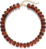 Colorful Chunky Beaded Necklace for Women with Acrylic Bead Choker Statement Necklace Cute Trendy Necklaces Jewelry Gifts - Amber Brown