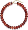 Colorful Chunky Beaded Necklace for Women with Acrylic Bead Choker Statement Necklace Cute Trendy Necklaces Jewelry Gifts - Dark Reddish Brown