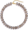Colorful Chunky Beaded Necklace for Women with Acrylic Bead Choker Statement Necklace Cute Trendy Necklaces Jewelry Gifts - Agate Gray