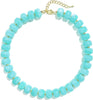 Colorful Chunky Beaded Necklace for Women with Acrylic Bead Choker Statement Necklace Cute Trendy Necklaces Jewelry Gifts - Lake Blue