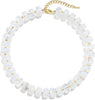Colorful Chunky Beaded Necklace for Women with Acrylic Bead Choker Statement Necklace Cute Trendy Necklaces Jewelry Gifts - Clear White