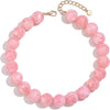 Chunky Beaded Necklace for Women Boho Collar Statement Necklace Large Round Resin Beads Choker Necklaces Jewelry Gifts - Pink