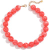 Chunky Beaded Necklace for Women Boho Collar Statement Necklace Large Round Resin Beads Choker Necklaces Jewelry Gifts - Orange Red