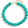 Chunky Beaded Necklace for Women Boho Collar Statement Necklace Large Round Resin Beads Choker Necklaces Jewelry Gifts - Turquoise