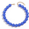 Chunky Beaded Necklace for Women Boho Collar Statement Necklace Large Round Resin Beads Choker Necklaces Jewelry Gifts - Royal Blue