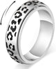 Black Leopard Print Fidget Ring - Spinner Rings for Women - main view